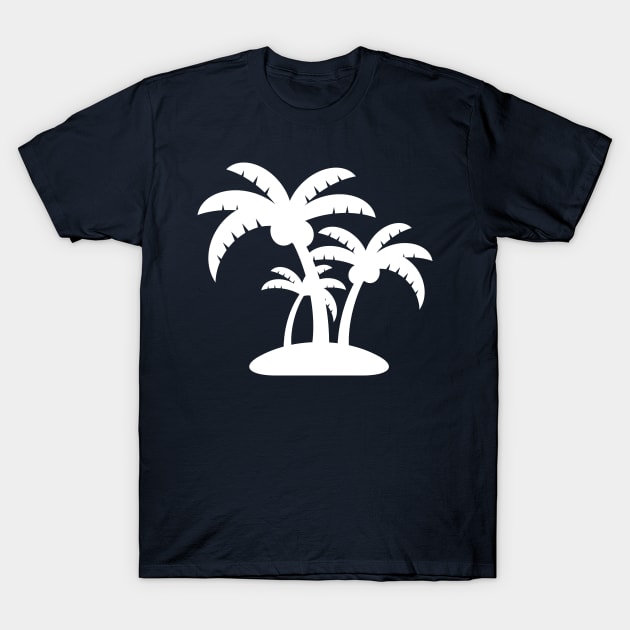 White Coconut Tree Summer Tropic Design T-Shirt by Syressence